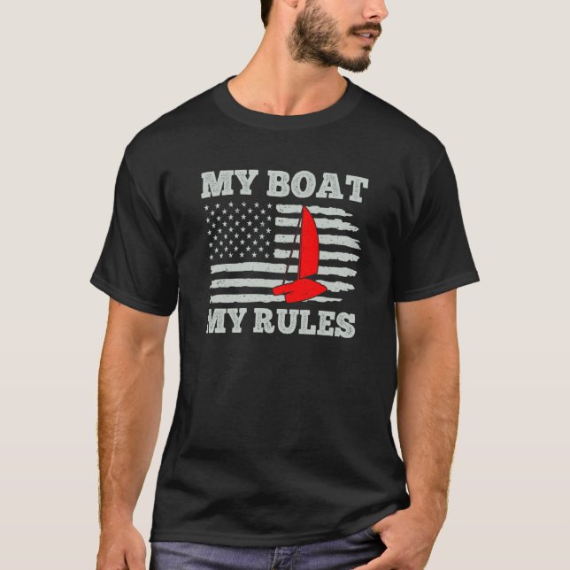 T-shirt Mon Bateau Mes Règles Capitaine Catamaran (Devant)