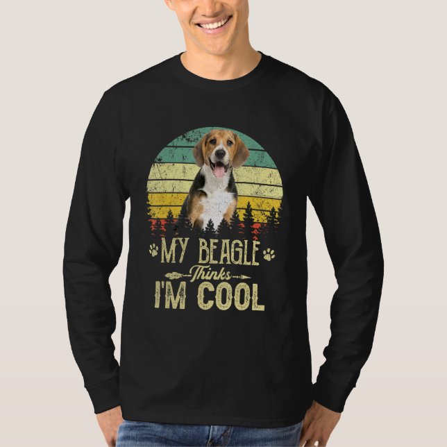 T-shirt Mon Beagle Pense Que Je Suis Cool Chien Maman Chie (Devant)