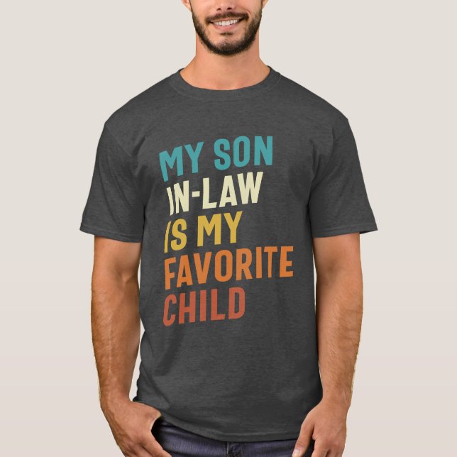 T-shirt Mon beau-fils est mon enfant favori (Devant)