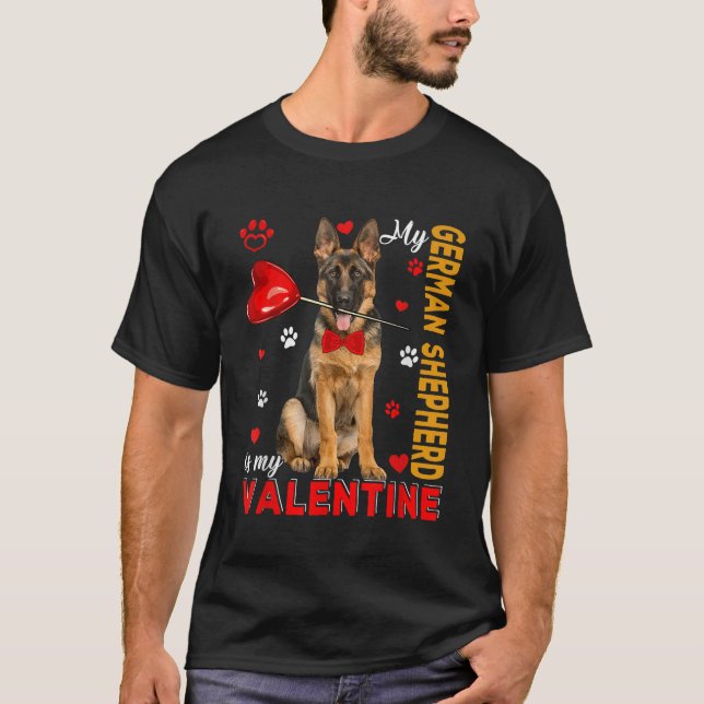 T-shirt Mon Berger Allemand Est Mon Chien Saint Valentin (Devant)