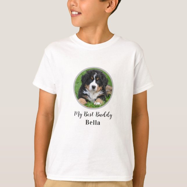 T-shirt Mon Best Buddy photo de chien personnalisée (Devant)
