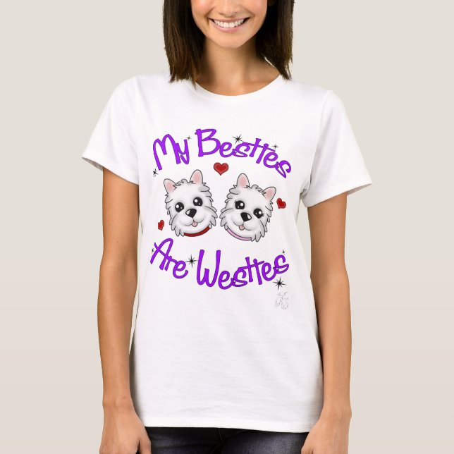 T-shirt Mon Besties sont des chiots de Westies-Garçon et (Devant)