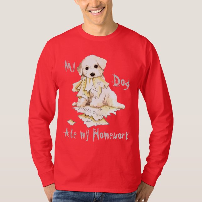 T-shirt Mon Bichon A Mangé Ma Maison (Devant)