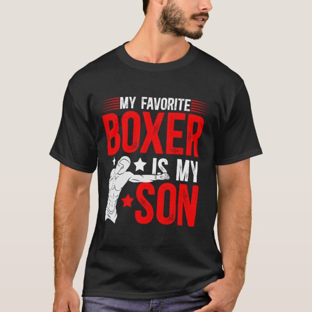T-shirt Mon Boxer Favori Est Mon Fils Boxer Papa Boxer Fat (Devant)