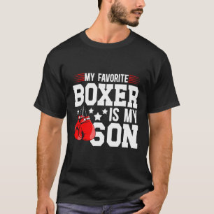 T-shirt Mon Boxer Favori Est Mon Fils Boxer Papa Boxer Fat