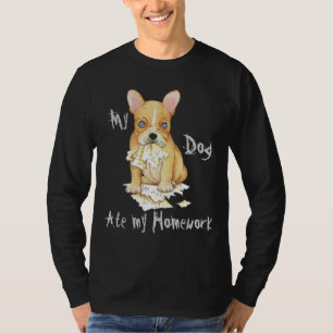 T-shirt Mon Bulldog Français Mange Mes devoirs