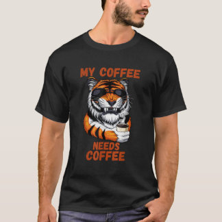 T-shirt Mon Café A Besoin D'Amoureux Du Café Drôle
