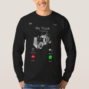 T-shirt Mon Camion Appelle L'Écran Téléphone Pour 18 Roue