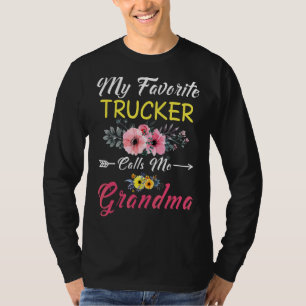 T-shirt Mon Camion Favori M'Appelle Grandma Flowers Mothe