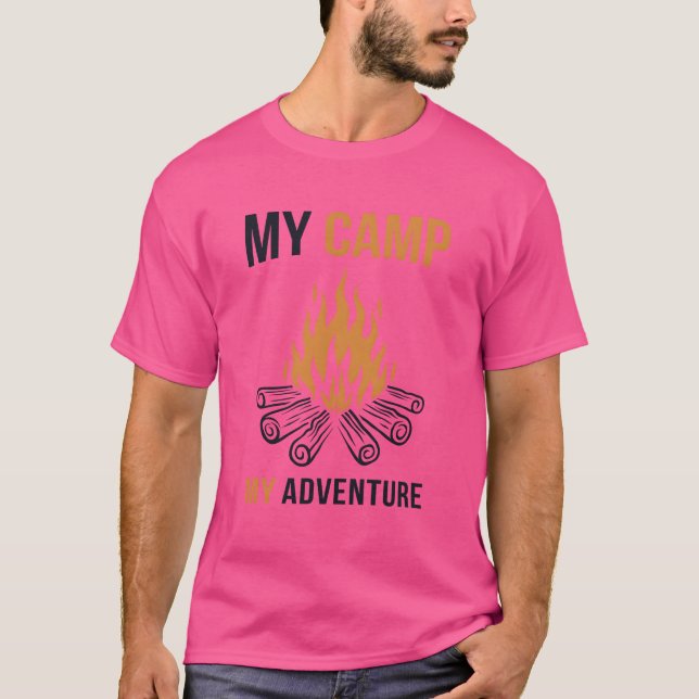 T-shirt Mon camp Mon aventure Glamping Backpacking Campeur (Devant)