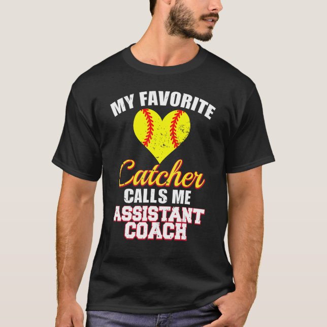 T-shirt Mon Catcher Favori M'Appelle Assistant Coach Softb (Devant)