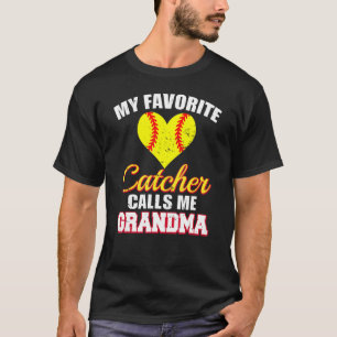 T-shirt Mon Catcher Favori M'Appelle Grandma Softball Gran