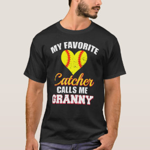 T-shirt Mon Catcher Favori M'Appelle Granny Catcher Softba
