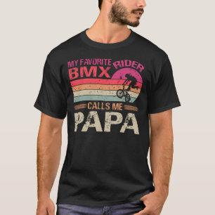 T-shirt Mon cavalier BMX favori m'appelle Papa Fête des pè
