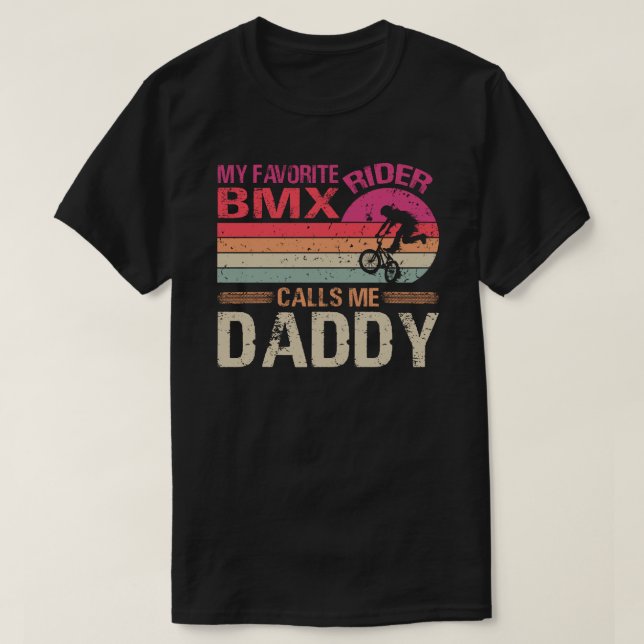 T-shirt Mon cavalier BMX préféré m'appelle Fête des pères  (Design devant)