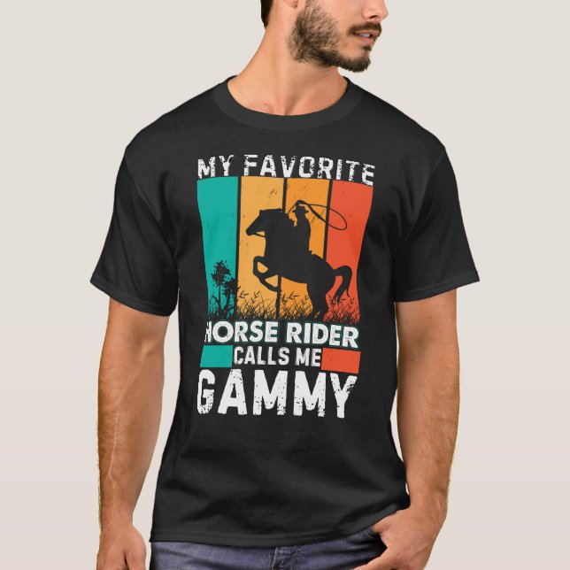 T-shirt Mon cavalier préféré me traite de Da Mère Gammy (Devant)