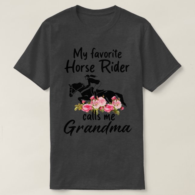 T-shirt Mon cavalier préféré me traite grand-mère drôle mo (Design devant)