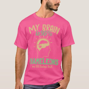 T-shirt Mon Cerveau Est 95 Chameleons Voile Panther Lover
