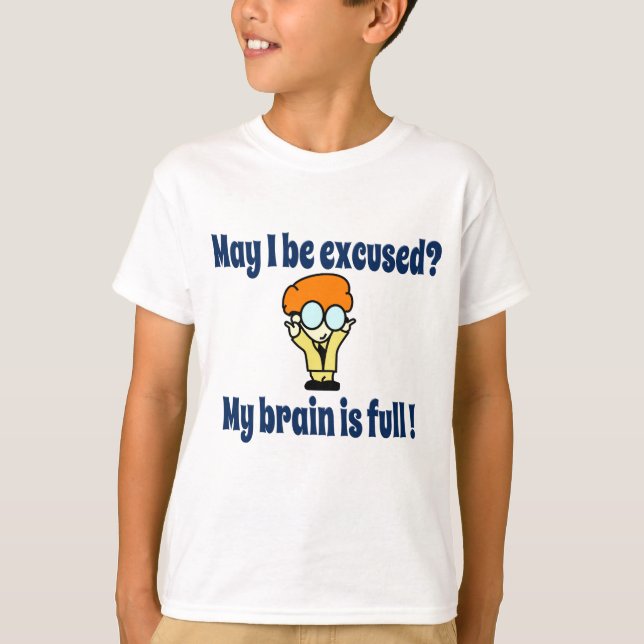 T-shirt Mon cerveau est plein ! (Devant)
