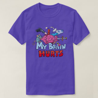 T-shirt Mon cerveau fait mal à l'Humour foncé