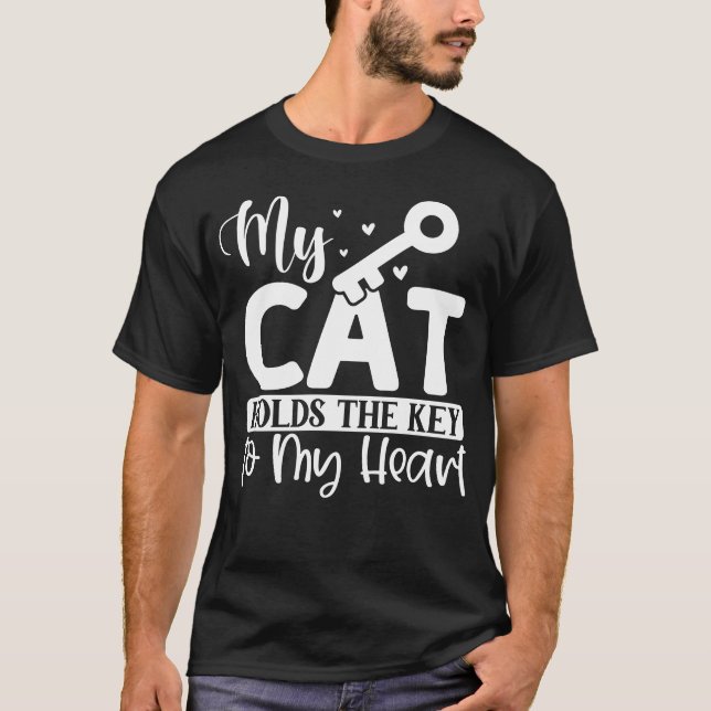 T-shirt Mon Chat A La Clé De Mon Coeur (Devant)