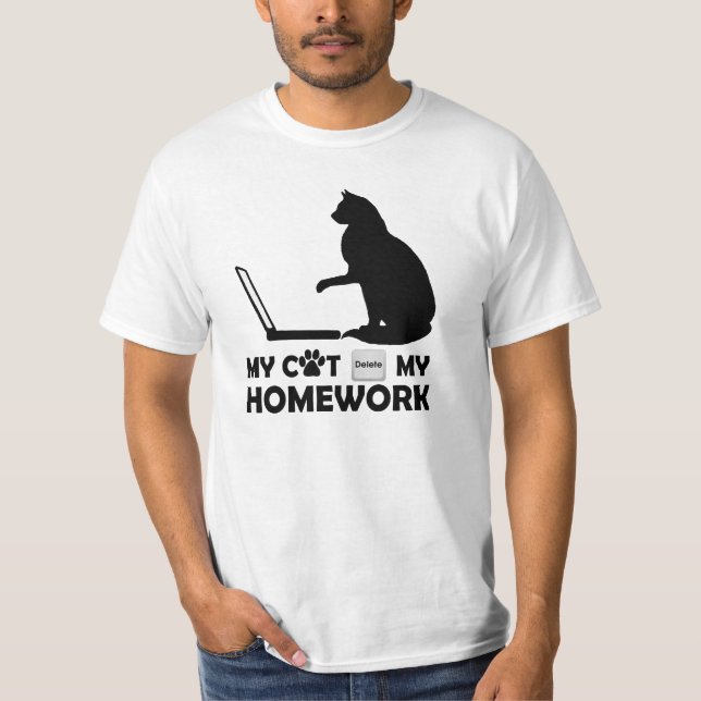 T-shirt Mon chat a supprimé mon travail (Devant)