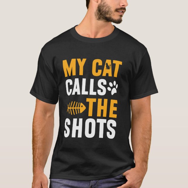 T-shirt Mon chat décide Cat Papa (Devant)