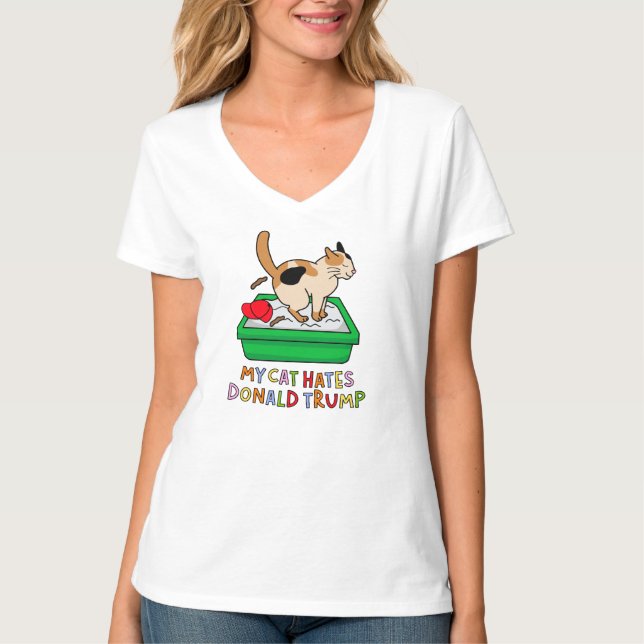 T-shirt Mon Chat Déteste Donald Trump (Devant)