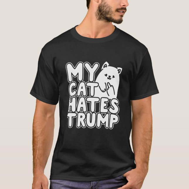 T-shirt Mon chat déteste Trump T Shirt (Devant)