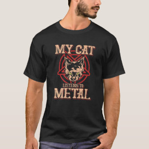 T-shirt Mon chat écoute du Metal Black Dark Rock Death Me