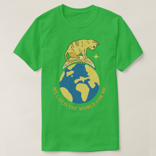 T-shirt Mon Chat Est Le Monde Pour Moi (Design devant)