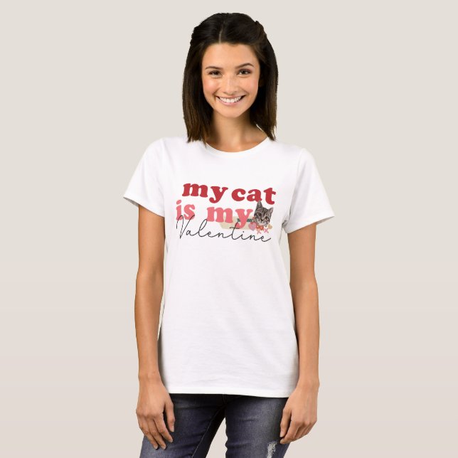 T-shirt Mon Chat Est Ma Saint Valentin (Devant entier)