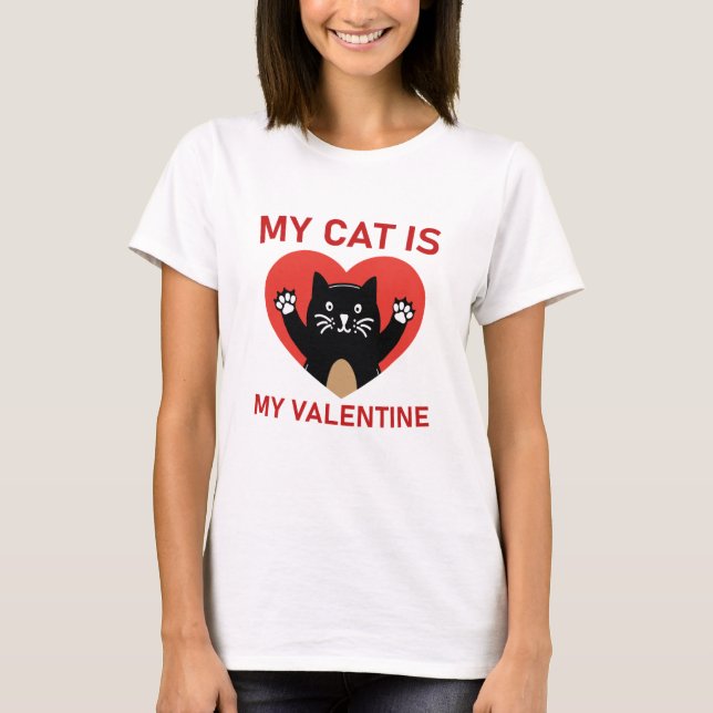 T-shirt Mon Chat Est Ma Saint Valentin (Devant)