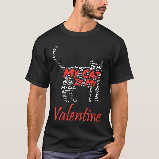 T-shirt Mon chat est ma Saint-Valentin  Saint-Valentin Pap (Devant)