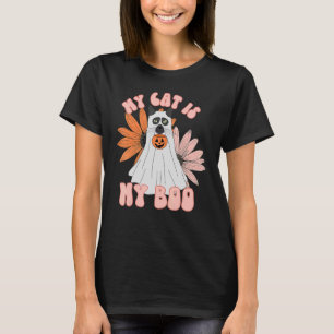 T-shirt Mon Chat Est Mon Boo Floral Super Fantôme Chat Éff