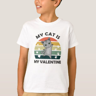 T-shirt Mon Chat Est Mon Coeur De Chat Sombre Valentin Vin