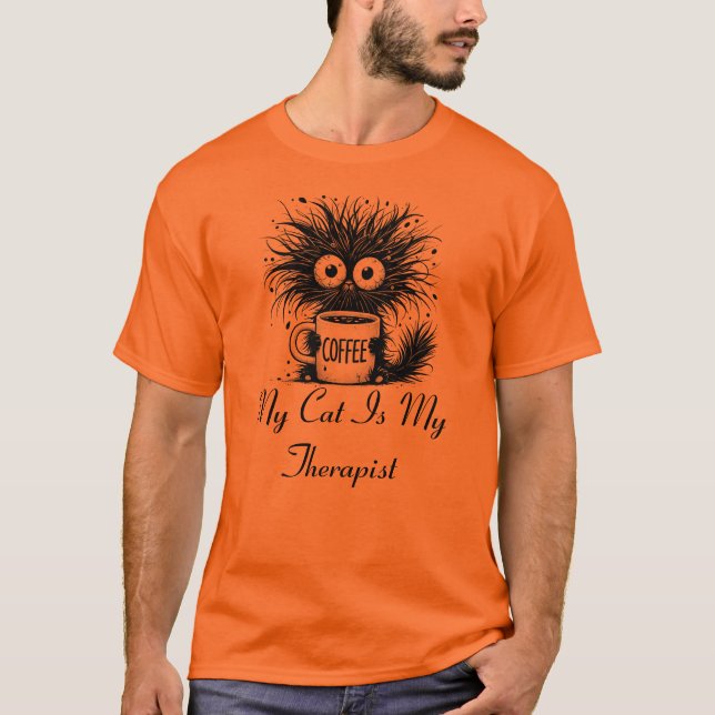 T-shirt Mon Chat Est Mon Thérapeute. (Devant)