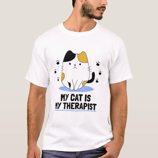 T-shirt Mon Chat Est Mon Thérapeutique (Devant)