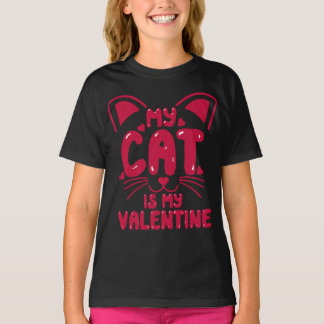 T-shirt Mon chat est mon Valentin Cadeau de la Saint-Valen