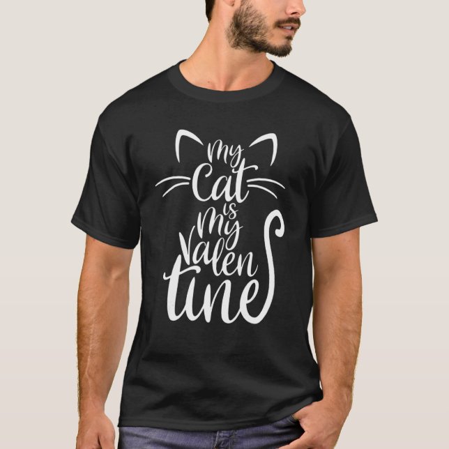 T-shirt Mon chat est mon Valentin Drôles de chats (Devant)