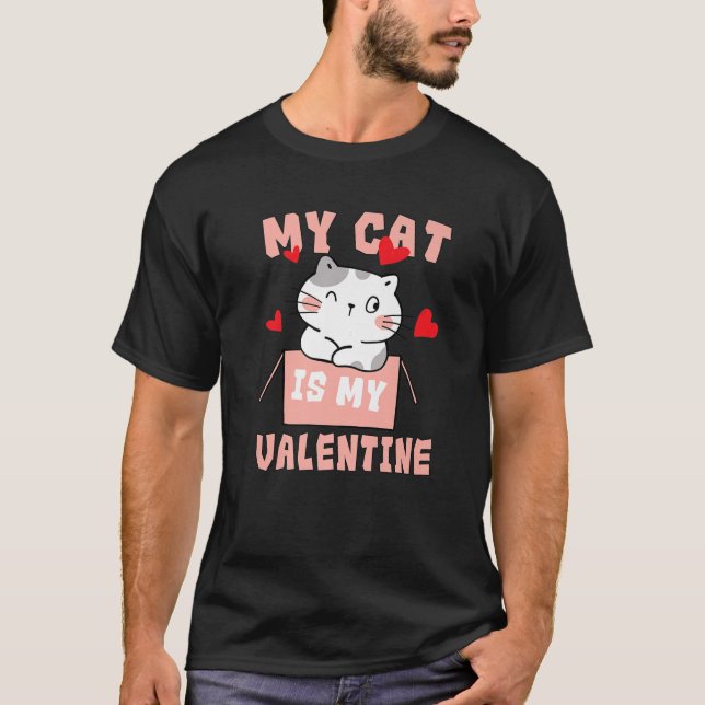 T-shirt Mon Chat Est Mon Valentin Kitten Kitty Paws Lov (Devant)