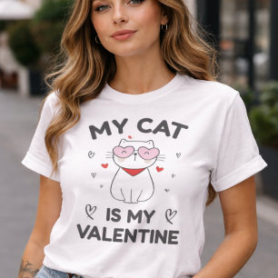 T-shirt Mon chat est mon Valentin Mignon amateur de chat C