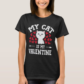 T-shirt Mon chat est mon Valentin Mignon chat de la Saint-