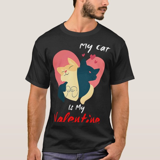 T-shirt MON CHAT EST MON VALENTIN  valentin chat (Devant)
