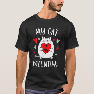 T-shirt Mon Chat Est Mon Valentine Kitten Lover Coeur Vale