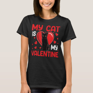 T-shirt Mon Chat Est Mon Valentine Paw Heart Propriétaire 
