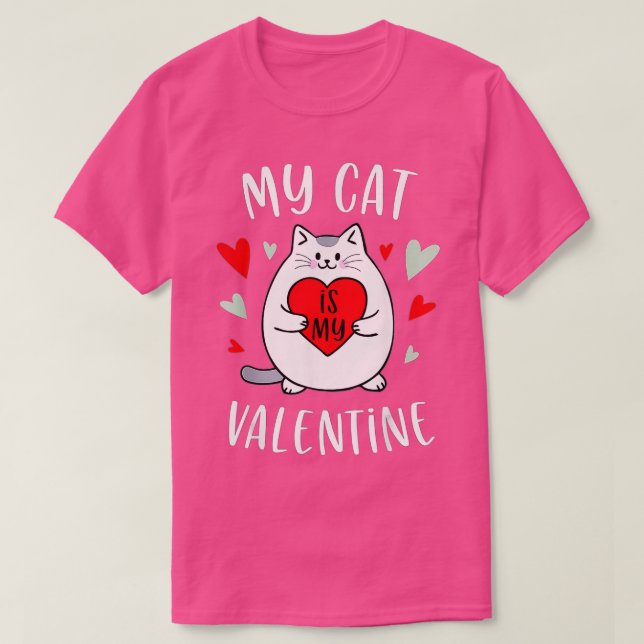 T-shirt Mon Chat Est Mon Valentines Kitten Coeur Amoureux  (Design devant)