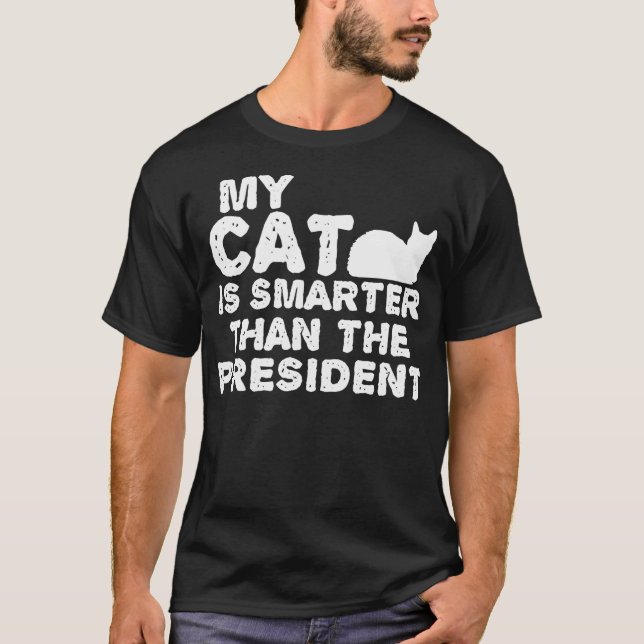 T-shirt Mon Chat Est Plus Intelligent Que Le Président (Devant)