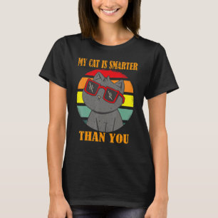 T-shirt Mon chat est plus intelligent que vous, drôle mème