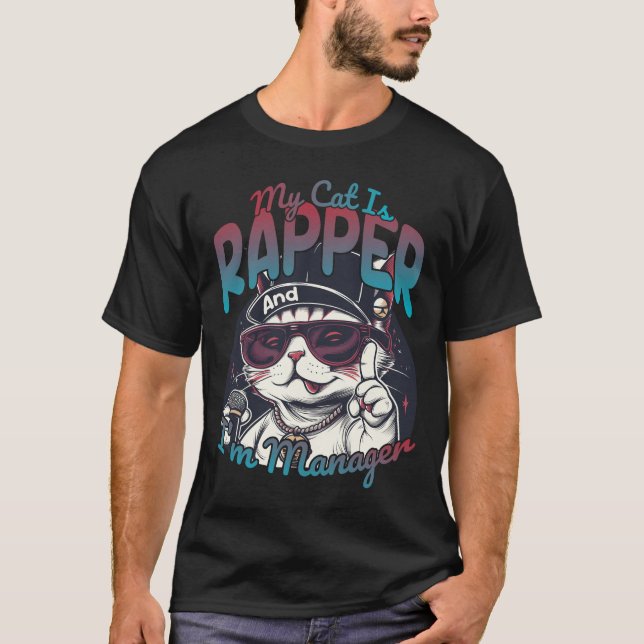 T-shirt Mon chat est Rapper et je suis Manager (Devant)